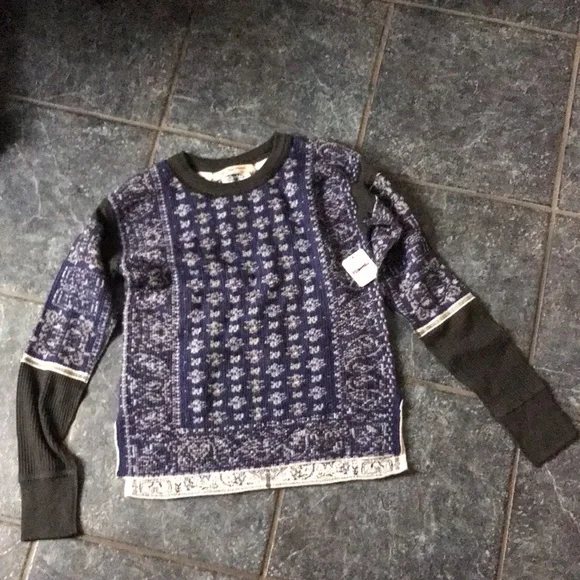 SALE NWT We the Free Stevie Layering Top  XS Blue - Picture 4 of 10